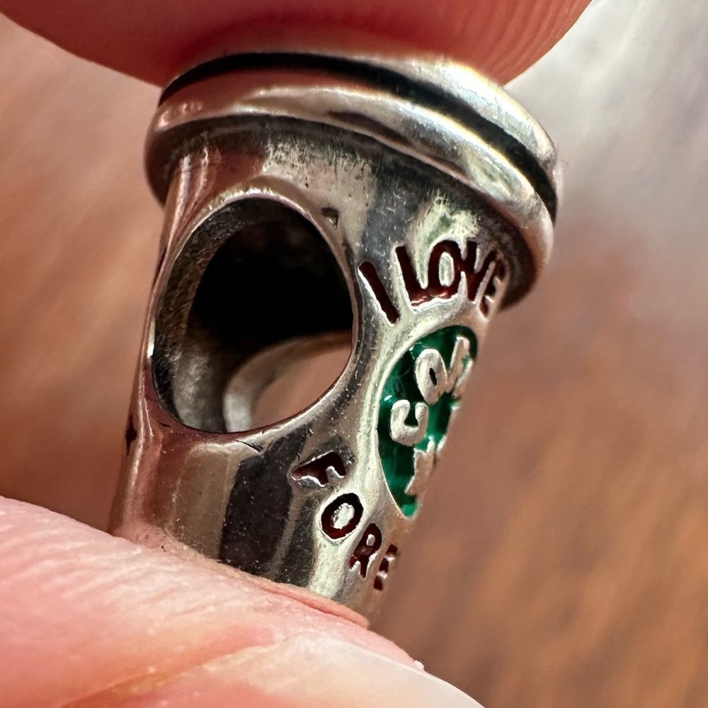 NWOT "Love" Coffee Silver 925 Pandora Fit Charm - Picture 3 of 12